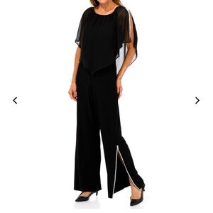 MSK Black Sheer Overlay Jumpsuit